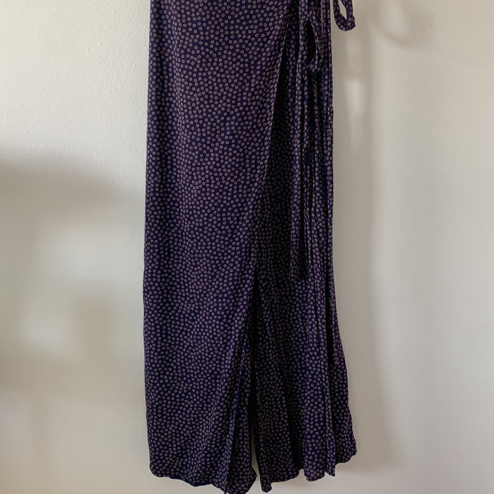 Kimchi Blue Navy Wrap Jumpsuit with flowers - Picture 3 of 6